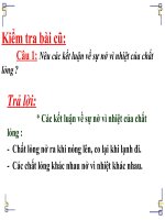 Tiết 23 Lí 6-Sự nở vì nhiết của chất khí