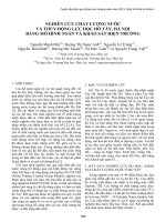 Nghiên cứu chất lượng nước và thủy động lực học Hồ Tây, Hà Nội bằng mô hình toán và khảo sát hiện trường