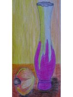 Lọ và quả- vẽ màu