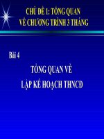 tổg quan vè lập kế hoạch thncđ
