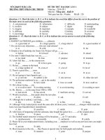 ĐỀ THI + ĐÁP ÁN THỬ ĐẠI HỌC 2011 ( HOT)