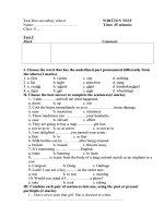 De KT 1 tiet Anh 8 (unit 9-11) so 2