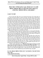 SKKN Phát huy tính sáng tạo, tích cực và chủ động trong rèn kỷ năng nói trong chương trình tiếng Anh khối 7