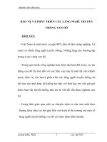 tiểu luận Bảo Vệ Và Phát Triển Các Làng Nghề Truyền Thống Ven Đô