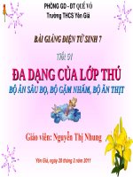 sự đa dạng của lớp thú