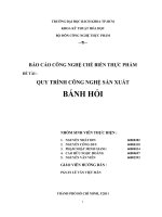 tiểu luận công nghệ thực phẩm  QUY TRÌNH CÔNG NGHỆ SẢN XUẤT BÁNH HỎI