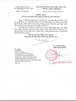 Thông báo về việc thay đổi chức danh và chữ ký giám đốc SGD Gia Lai