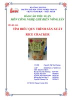 Tiểu luận công nghệ chế biến nông sản Tìm hiểu quy trình sản xuất Rice Cracker