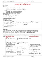 Giáo án bài đơn thức đồng dạng (4 cột) tiết 1