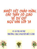 Tiết 94: CHYỂN ĐỔI CÂU CHỦ ĐỘNG THÀNH CÂU BỊ ĐỘNG -  GV: Hà Thơ - THCS N.Đ.Cảnh