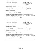 Đề + Đáp án kiểm tra 1 tết chương 3 (tích phân)