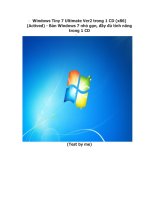 Windows Tiny 7 Ultimate Ver2 trong 1 CD (x86) (Actived) - Bản Windows 7 nhỏ gọn, đầy đủ tính năng trong 1 CD
