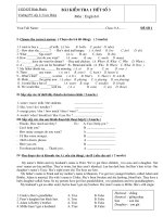 ĐỀ K 1 TIẾT SỐ 3  ANH 6 HAY