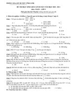 Đề thi HSG Toán cấp TH huyện Vĩnh Linh năm học 2010 - 2011