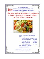 Tiểu luận công nghệ chế biến nông sản Tìm hiểu những hư hỏng và phế phẩm có thể có với các loại quả vỏ dầy hướng xử lý tận dụng