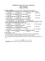 De thi hoc ky II Sinh hoc 8