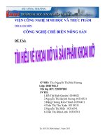 Tiểu luận công nghệ chế biến nông sản Tìm hiểu về khoai mỡ và sản phẩm khoai mỡ