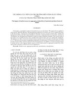 TÁC ĐỘNG CỦA TIẾP CẬN THỊ TRƯỜNG ĐẾN NĂNG SUẤT TỔNG CỘNG CỦA CÁC TRANG TRẠI TRÊN ĐỊA BÀN HÀ NỘI