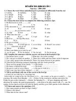 kiểm tra 1 tiêt anh 6