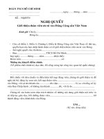 Nghị quyết giới thiệu của BCH đoàn TNCS