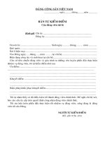 Bản tự kiểm điểm của Đảng viên dự bị