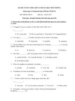 ĐỀ THI TUYỂN SINH VÀO TRƯỜNG CHUYÊN