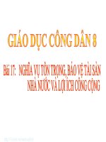 CD8 BÀI 17 NGHĨA VỤ TÔN TRỌNG BV TSNN VA LICC