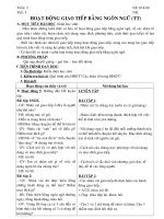 TIẾT 5 - HOẠT ĐỘNG GIAO TIÊP BẰNG NN