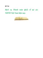 Dịch vụ thanh toán quốc tế tại các NHTM việt nam hiện nay