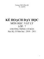 kế hoạch dậy học li 7