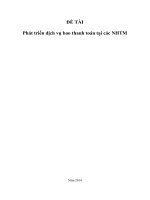 Phát triển dịch vụ bao thanh toán tại các NHTM