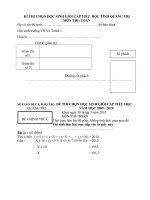 Đề& Đ/A HSG tỉnh Quảng Trị