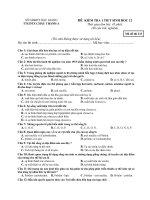 ĐỀ KIỂM TRA TRẮC NGHIỆM PHẦN TIẾN HOÁ