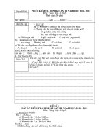 đề kiểm tra định kì lần 3,4 năm học 2010 - 2011