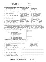 Bộ đề kiểm tra Anh 6HKI+II 2010-2011