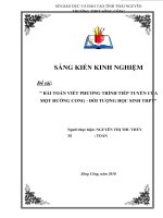 BÀI TOÁN VIẾT PHƯƠNG TRÌNH TIẾP TUYẾN CỦA MỘT ĐƯỜNG CONG  ĐỐI TƯỢNG HỌC SINH THPT