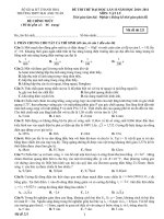 Đề Vật Lý-MAT-Lần 2-Năm 2011