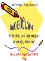 Đạo đức lớp 4- Bài 12: Tích cực tham gia các hoạt động nhân đạo