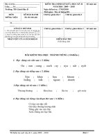 BÀI THI GIỮA HỌC KÌ I - LỚP 1