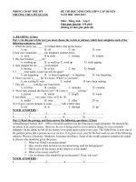 Đề và đáp án thi học sinh giỏi  mônTiếng Anh  9- THCS Mỹ Quang 2010-2011