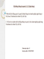 phân tích hệ thống thông tin quản lý cho doanh nghiệp ngân hàng vietinbank chi nhánh tây hà nội