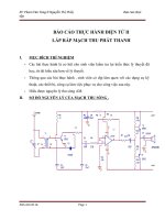 BÁO CÁO THỰC HÀNH ĐIỆN TỬ II LẮP RÁP MẠCH THU PHÁT THANH