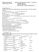 Đề và đáp án thi học sinh giỏi  môn Tiếng Anh 9- THCS Mỹ Thọ 2010-2011.