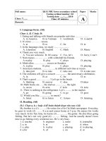 Kiem tra 1 tiet TA 7 lan 2