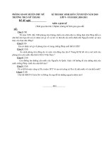 Đề và đáp án thi học sinh giỏi  môn Lịch sử 9- THCS Mỹ Thành 2010-2011.