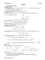 BÀI TẬP SỐ PHỨC ÔN TN (CƠ BẢN)