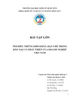 Hạn chế trong công tác đào tạo và phát triển ở các doanh nghiệp việt nam hiện nay