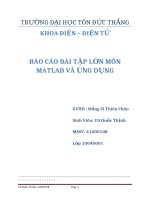 BÁO CÁO BÀI TẬP LỚN MÔN MATLAB VÀ ỨNG DỤNG