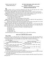 Đề và đáp án thi học sinh giỏi  môn Sinh học  9- THCS Mỹ Cát 2010-2011.