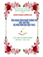ỨNG DỤNG CÔNG NGHỆ THÔNG TIN TRONG GIẢNG DẠY